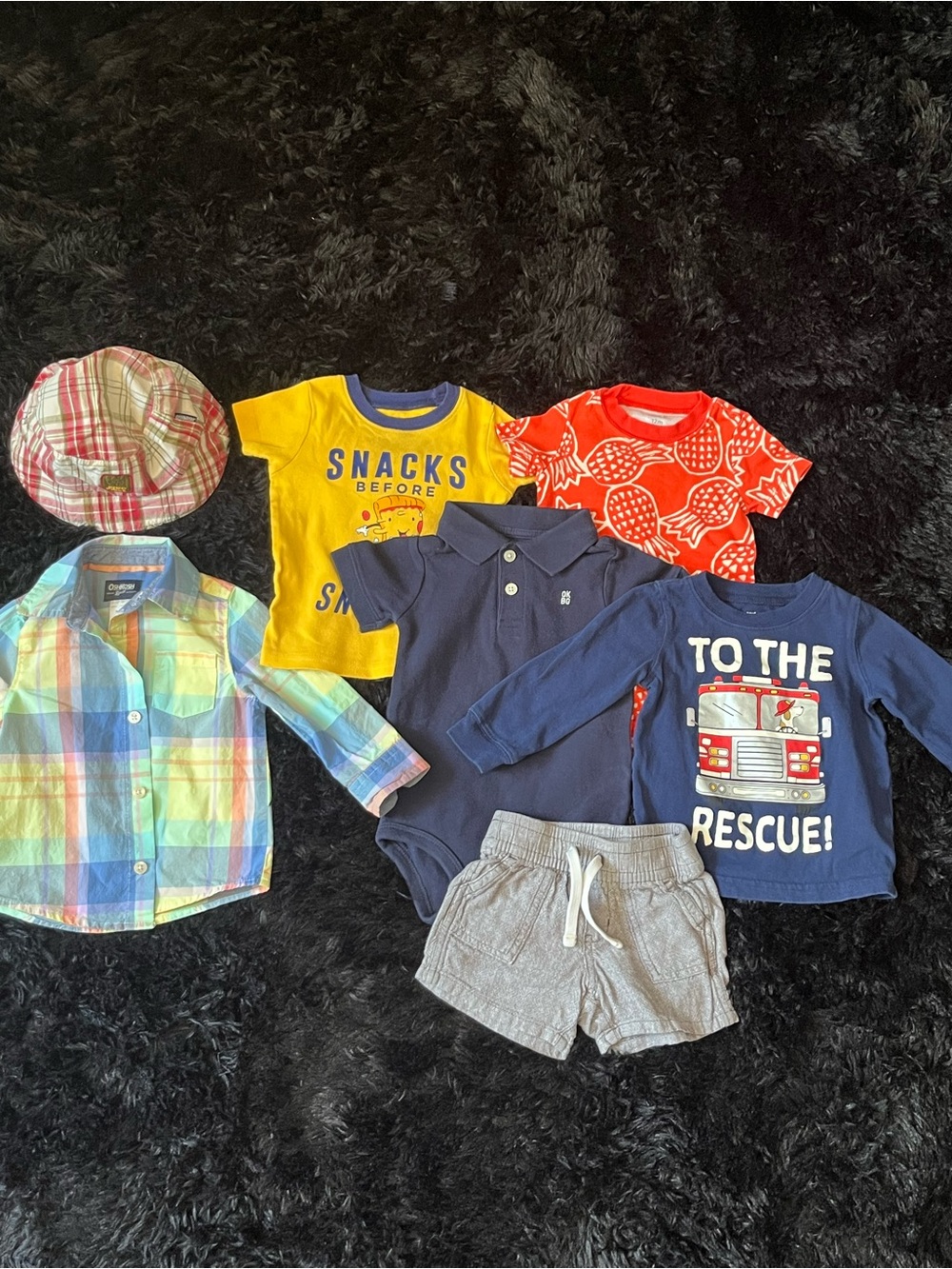 COTTON 12-18 Months Boy SNACKS 7 Piece Bundle. Live Show Listing. $10 start.
